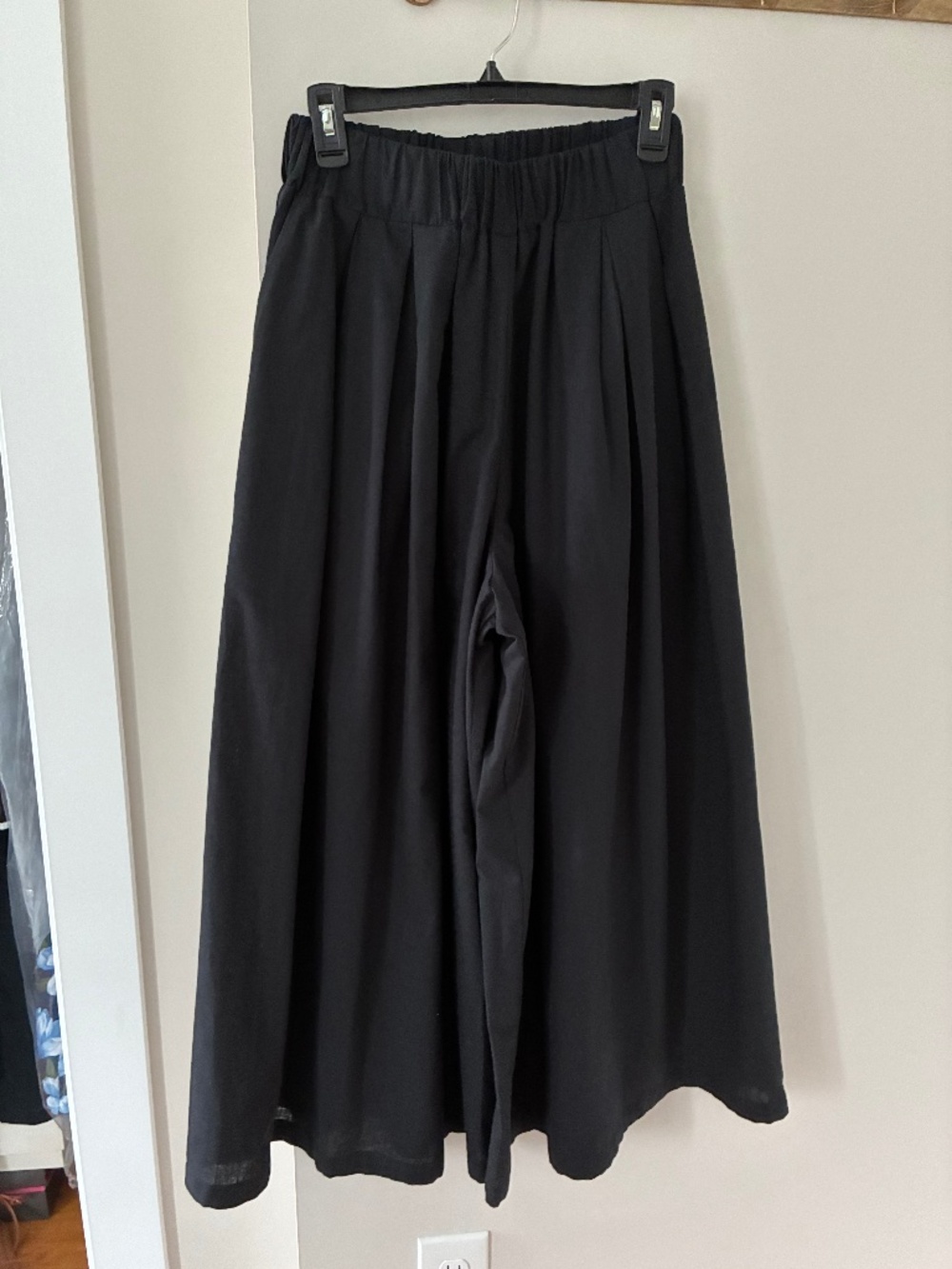 Mahyats’i black cotton ultra wide legged pants